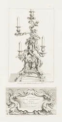 Project of a Large Branch Chandelier for the King, Five-Branch Chandelier with a Dragon, 2nd Plate